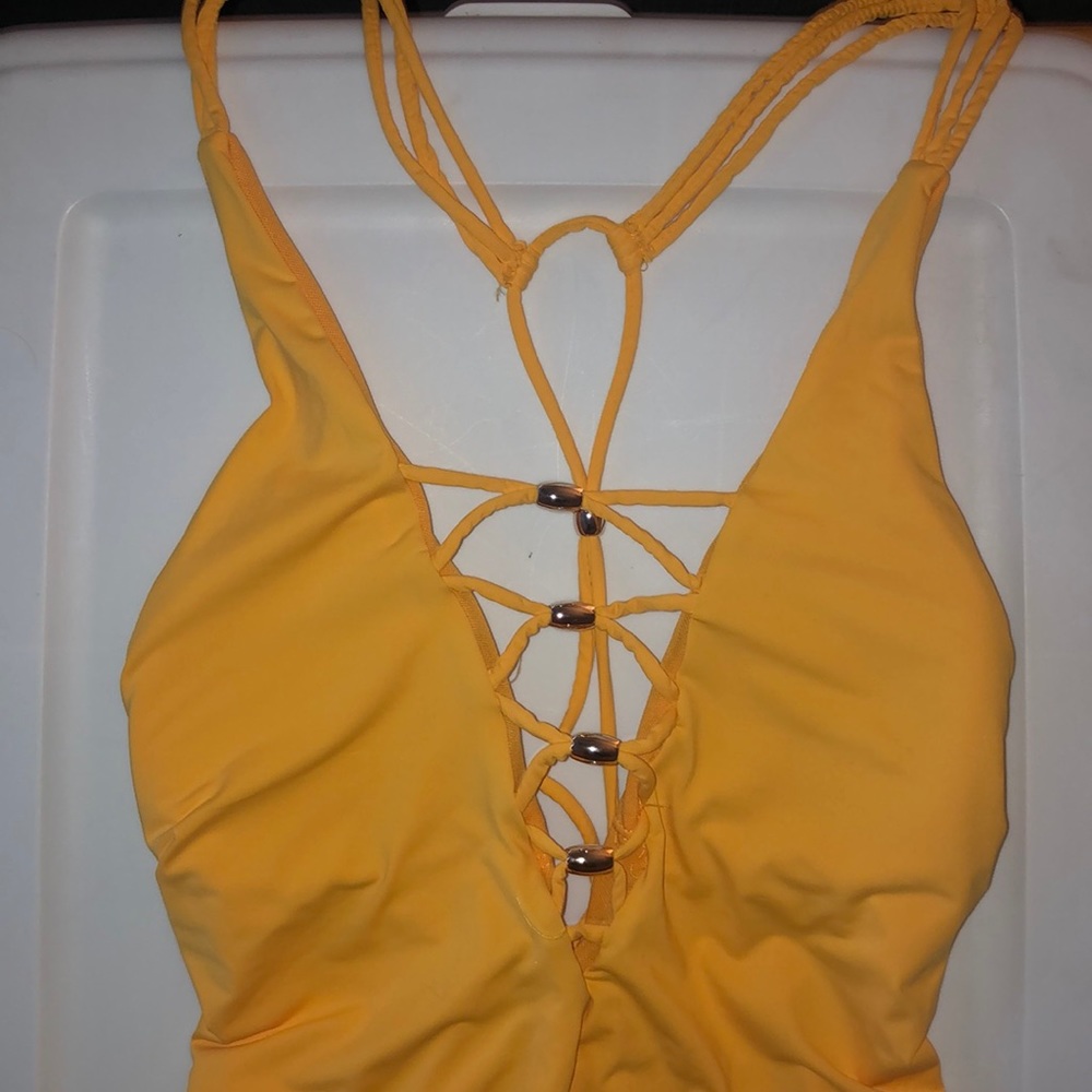 Mustard yellow bathing suit